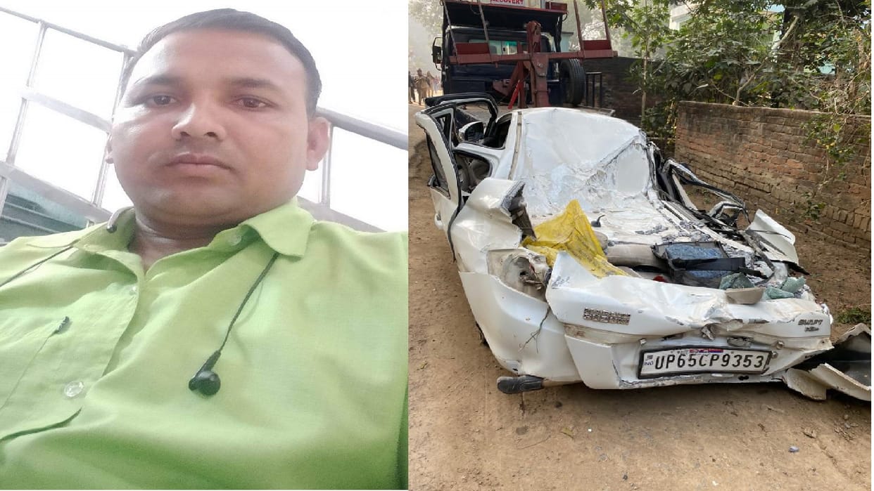 Varanasi accident: Uncontrolled truck overturned on the car, painful death of the driver, chaos in the family