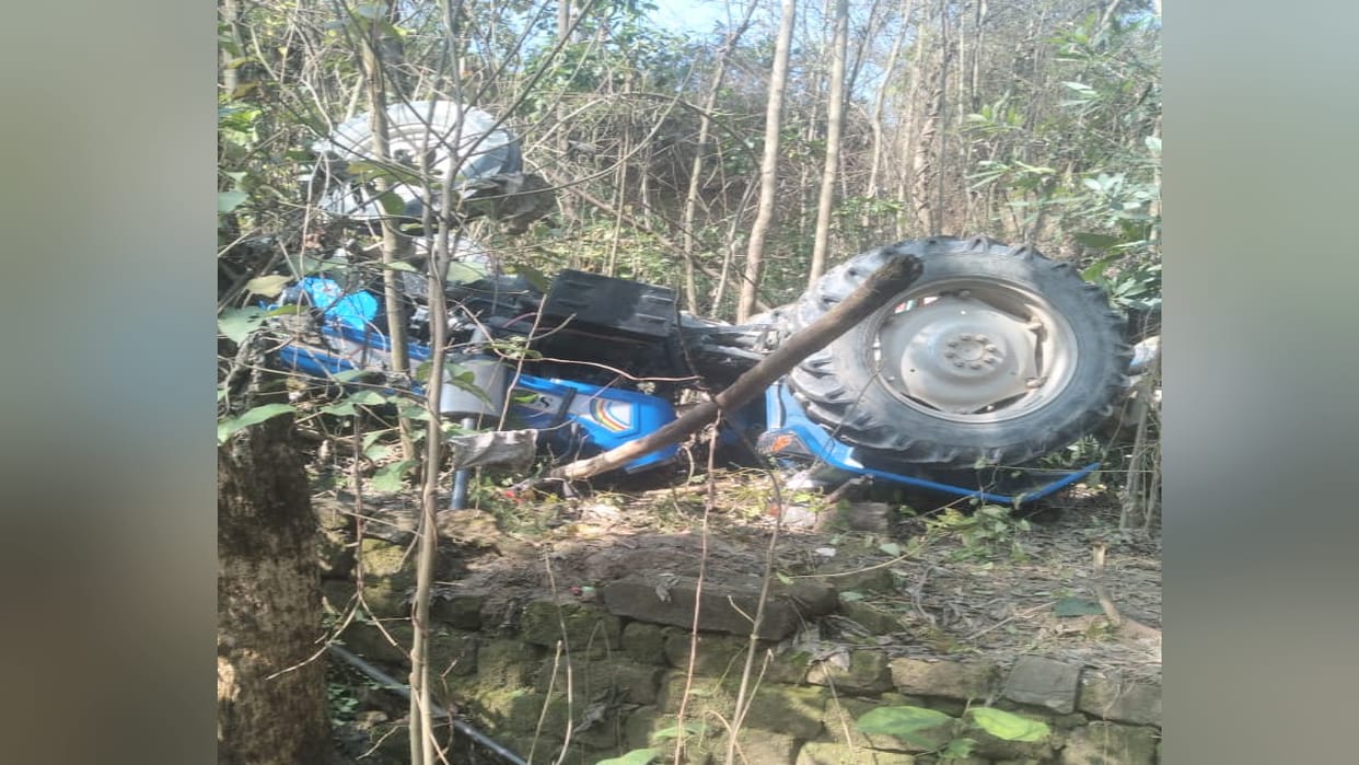 Tractor fell into deep ditch, driver died