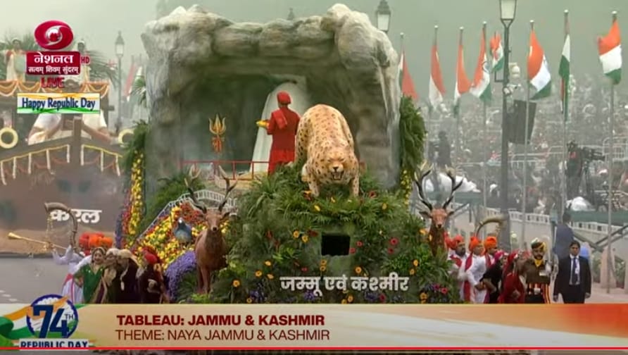 naya Jammu Kashmir Tableau seen on kartvya path delhi on Republic Day