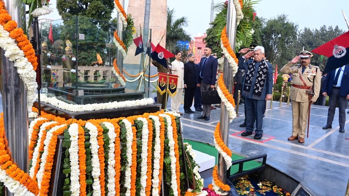 jammu kashmir LG Manoj Sinha unfurls Tricolour in MA Stadium Jammu