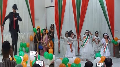 बच्चों ने प्रस्तुति दी।