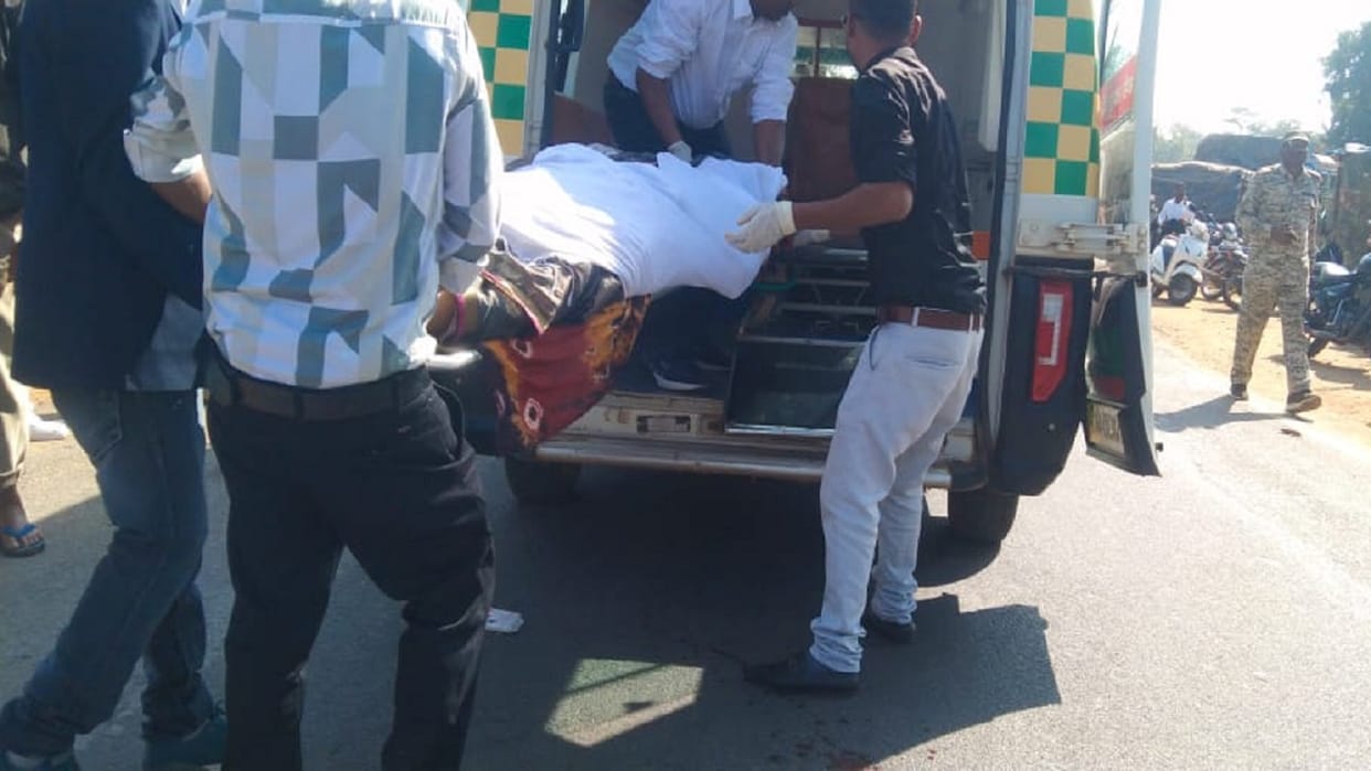 scooty riding teacher crushed to death by truck in dantewada