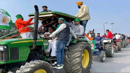 Farmers took out tractor march in Amroha, more than 300 farmers gathered on 150 tractors