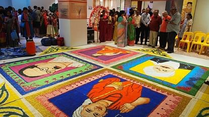 Indian mother-daughter duo enters Singapore Book of Records by making rangoli of 26000 ice cream sticks