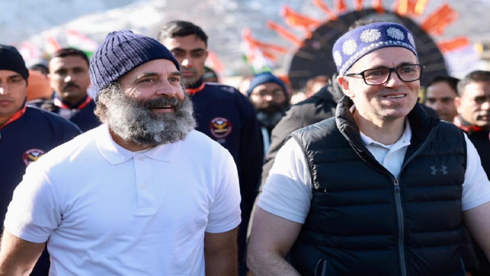 jammu kashmir: Omar Abdullah joins Bharat Jodo Yatra from Banihal Banihal