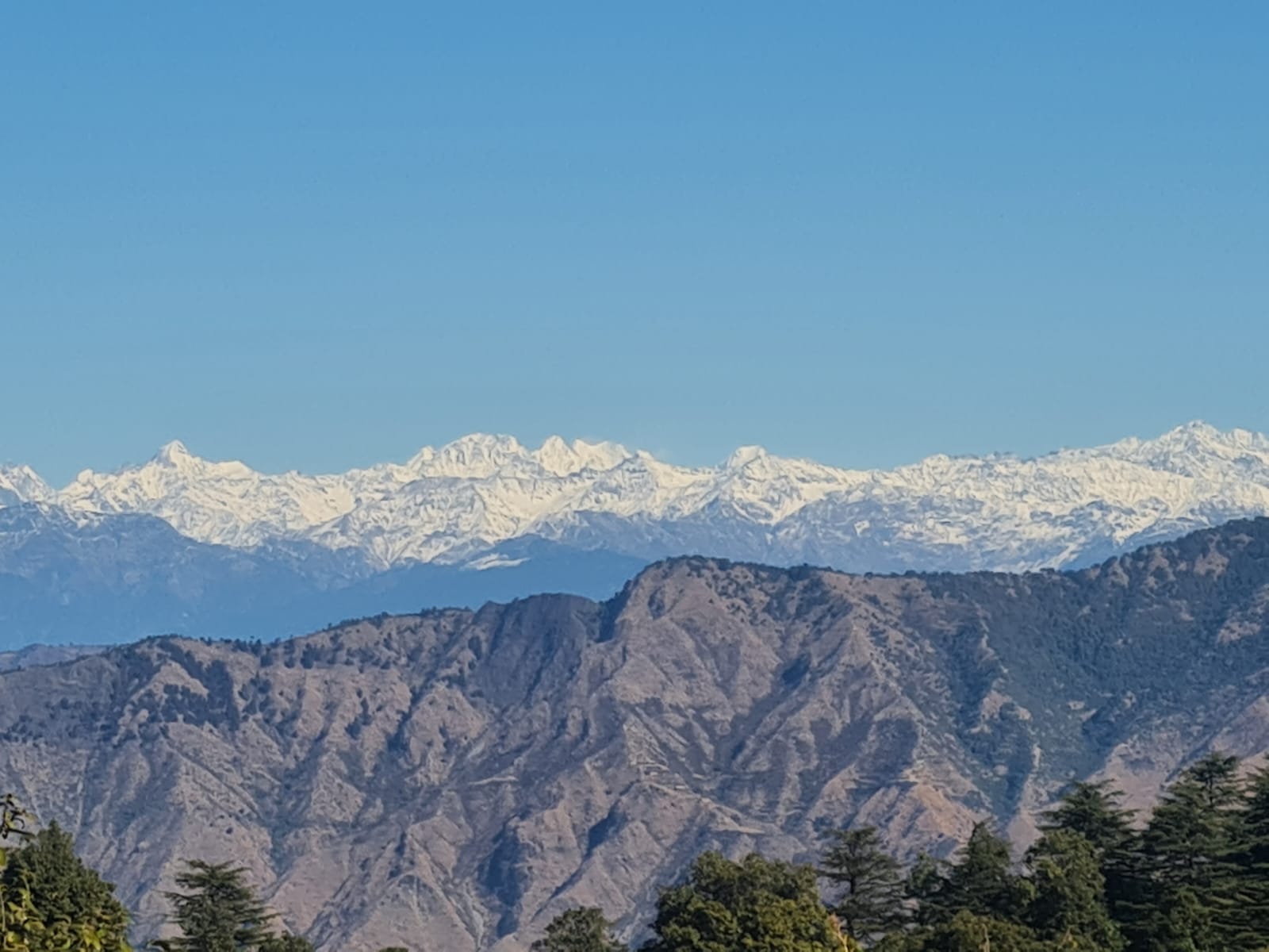 Mussoorie Winter line and Snow Covered Himalaya Beautiful Photos