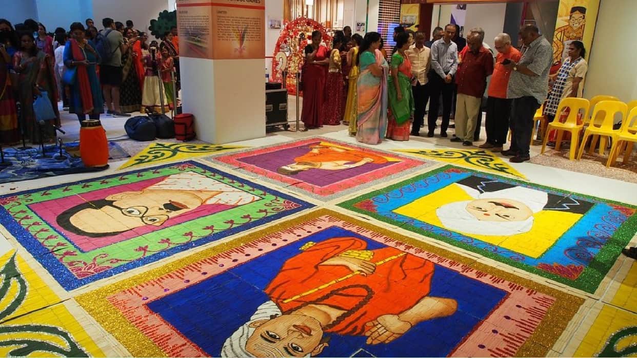 Indian mother-daughter duo enters Singapore Book of Records by making rangoli of 26000 ice cream sticks