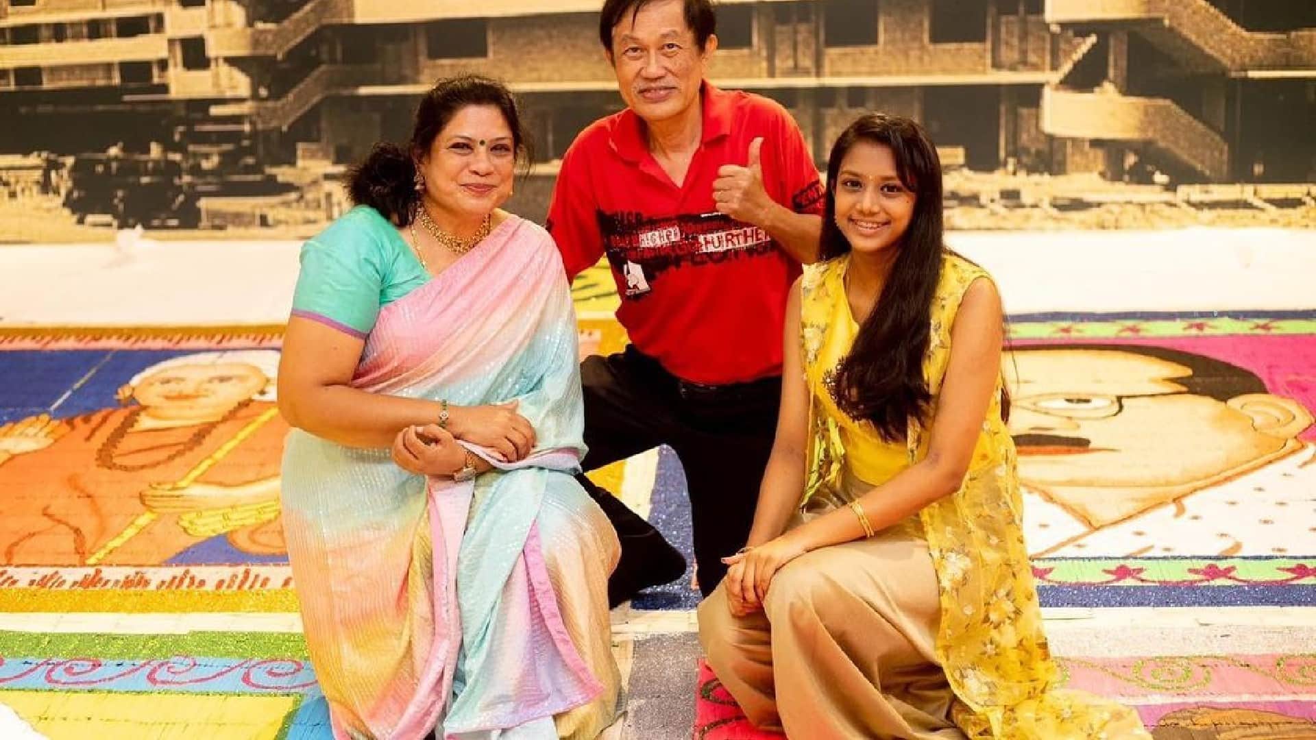 Indian mother-daughter duo enters Singapore Book of Records by making rangoli of 26000 ice cream sticks