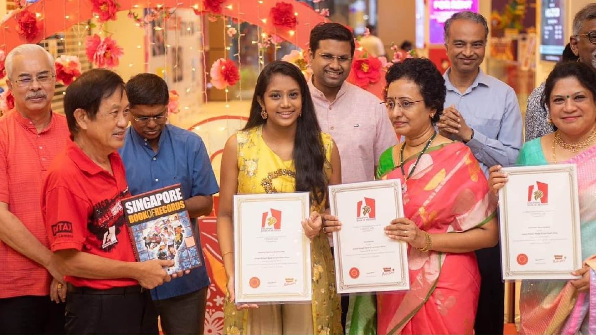 Indian mother-daughter duo enters Singapore Book of Records by making rangoli of 26000 ice cream sticks