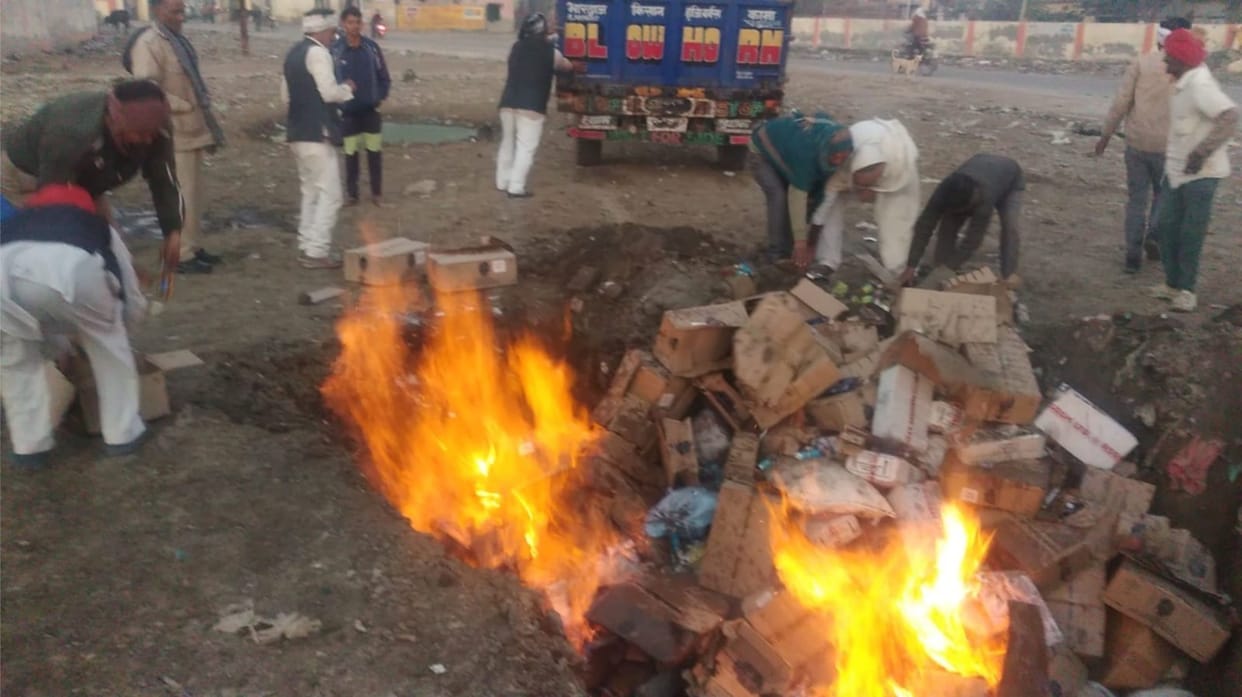 Mathura: Illegal liquor worth 20 lakh destroyed in Kosi
