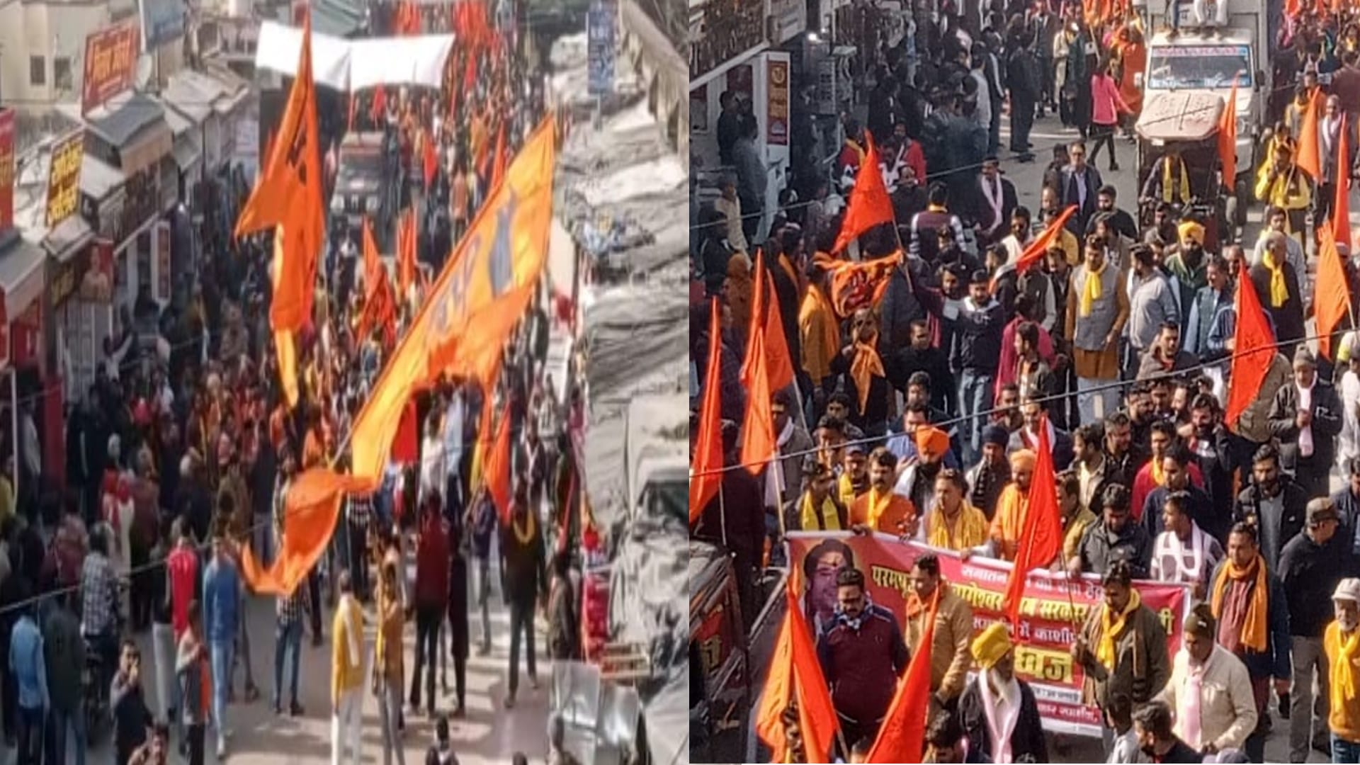Bageshwar Dham Dhirendra Shastri support in Kashipur huge flag march taken out Uttarakhand News in hindi