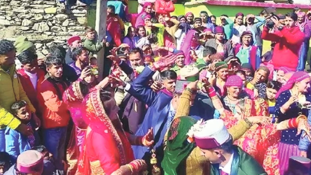 bride arrived with a barat, got married with ancient tradition in sirmour