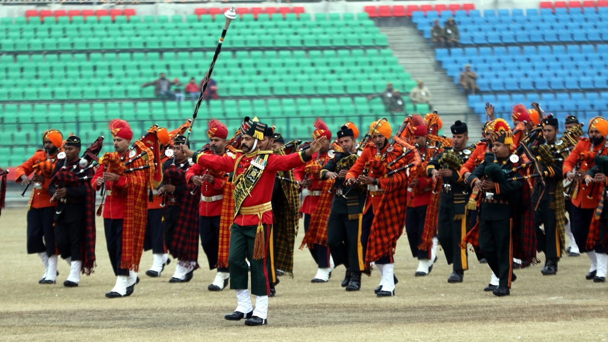 Beating the Retreat: Republic Day celebrations end with National Flag lowering ceremony at MA Stadium jammu