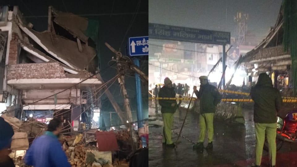An under-construction house collapsed in Delhi Najafgarh