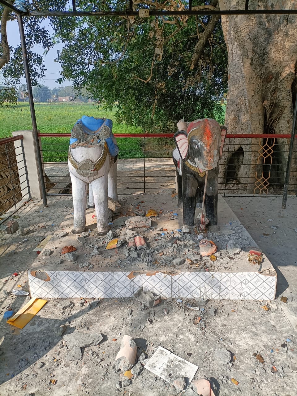 Chaotic elements broke the statues of Kali and Dih, anger among people, one arrested