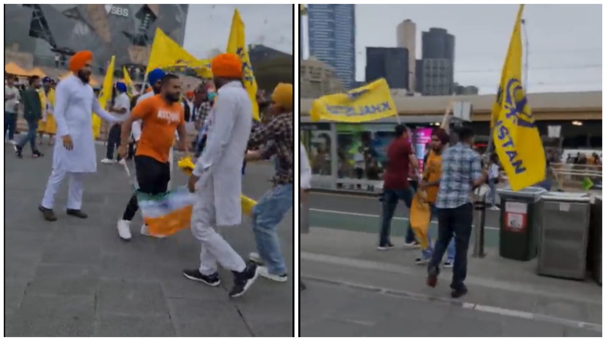 pro Khalistani groups attacked Indians for carrying the national flag in their hands in Australia