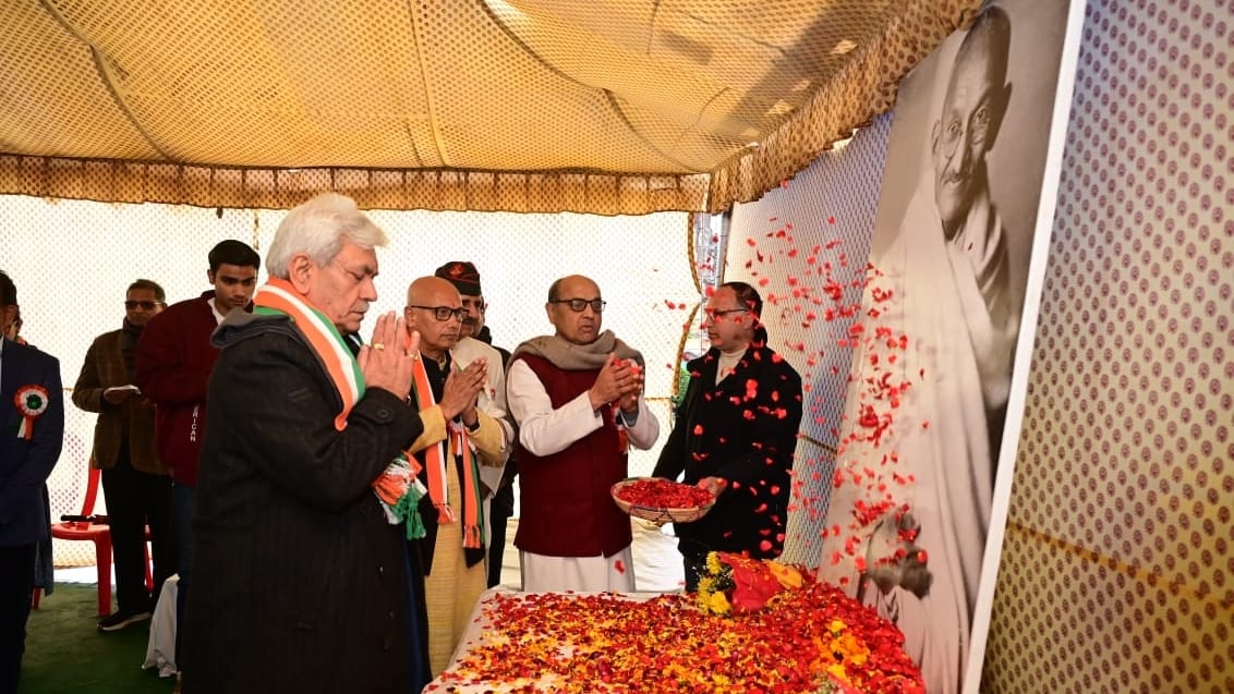 lg manoj sinha said teachings of Mahatma Gandhi continue to guide the world
