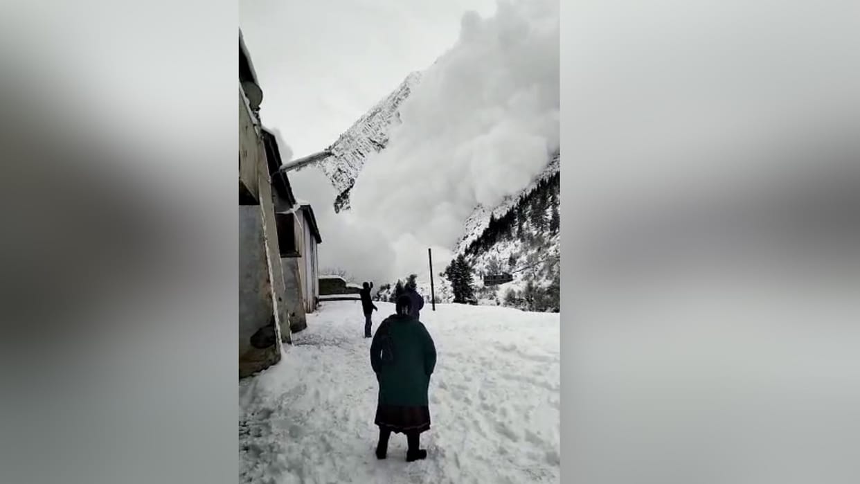 Avalanche in Jhooling Village in Lahaul spiti himachal pradesh