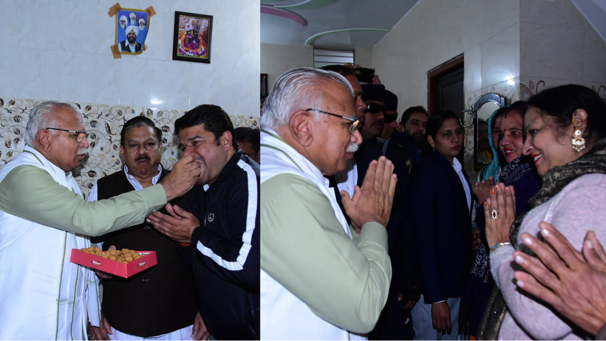 CM Manohar reached the house of U-19 T-20 World Cup winning Indian team captain Shefali Verma