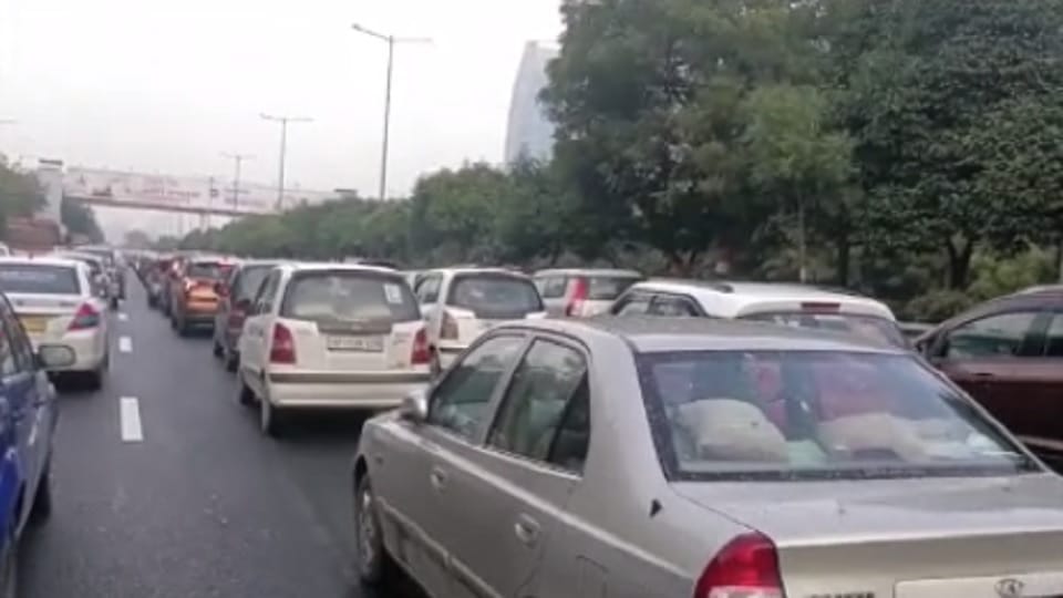 Noida traffic city speed slow as rain create ruckus due to water logging