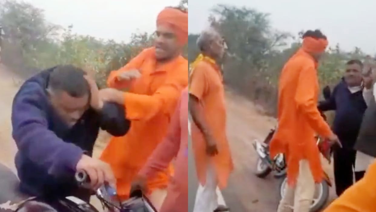 Damoh Saffron men beat up person who made indecent remarks on Bageshwar Dham