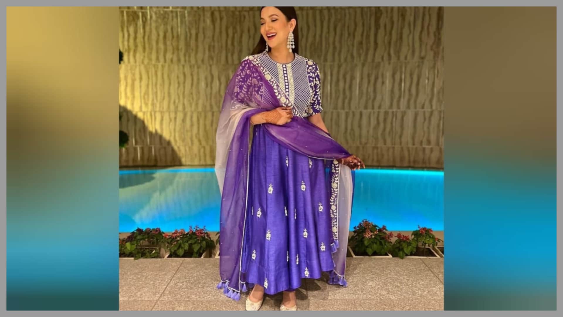 Fashion : gauahar Khan shared photos in designer Anarkali suit