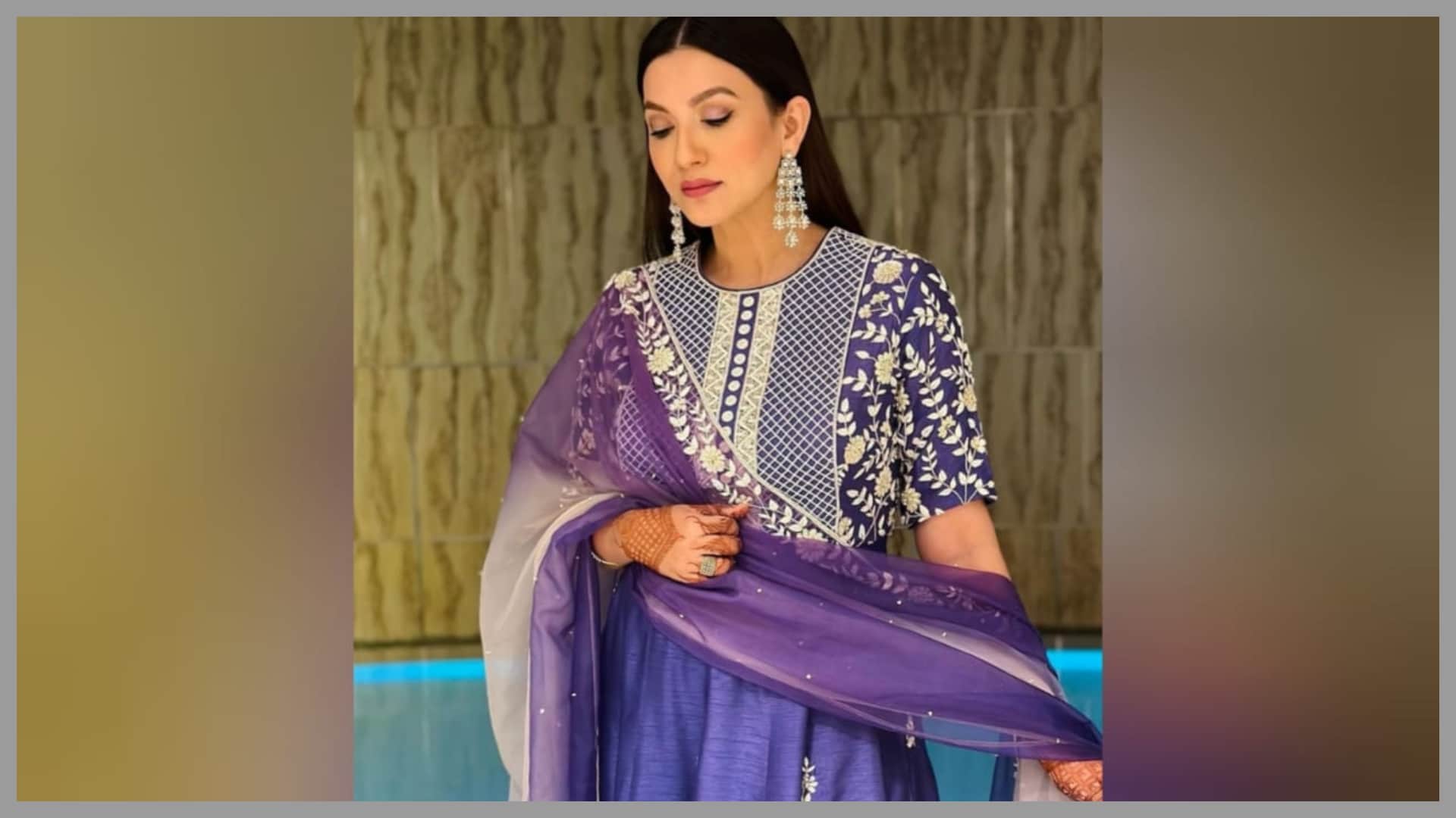 Fashion : gauahar Khan shared photos in designer Anarkali suit