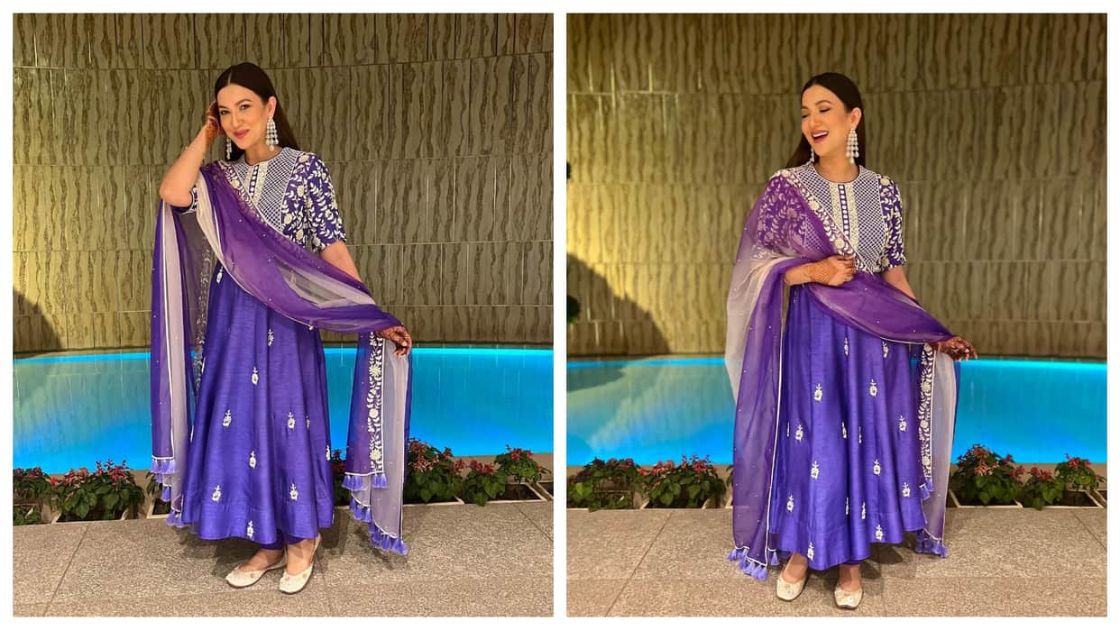 Fashion : gauahar Khan shared photos in designer Anarkali suit