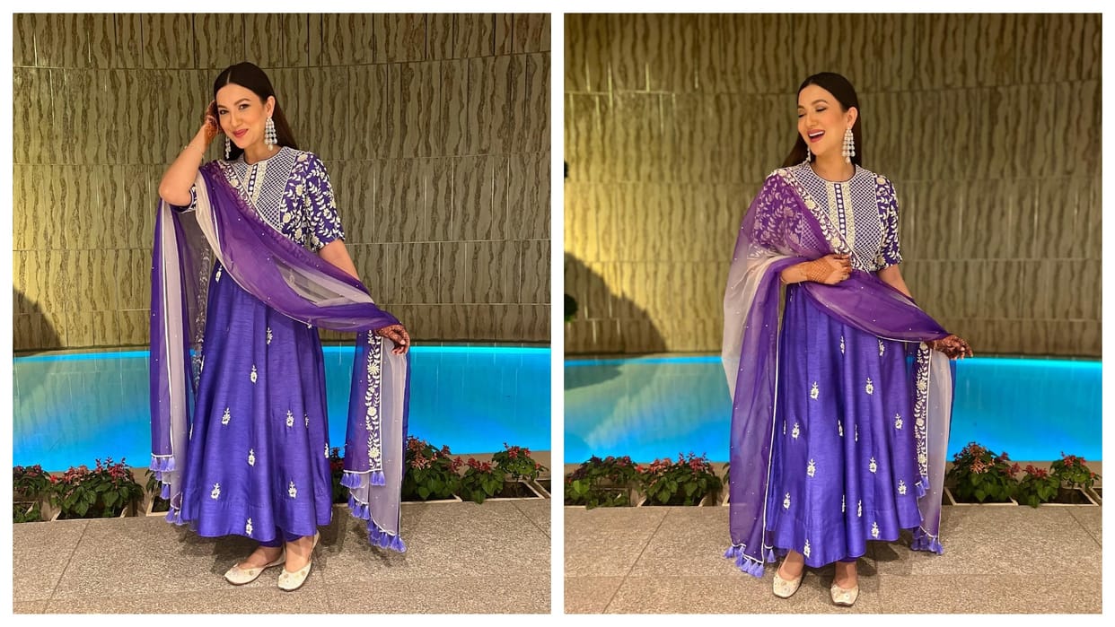 Fashion : gauahar Khan shared photos in designer Anarkali suit