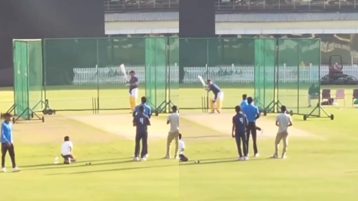 MS Dhoni hits massive sixes before IPL 2023 in nets video viral in social media