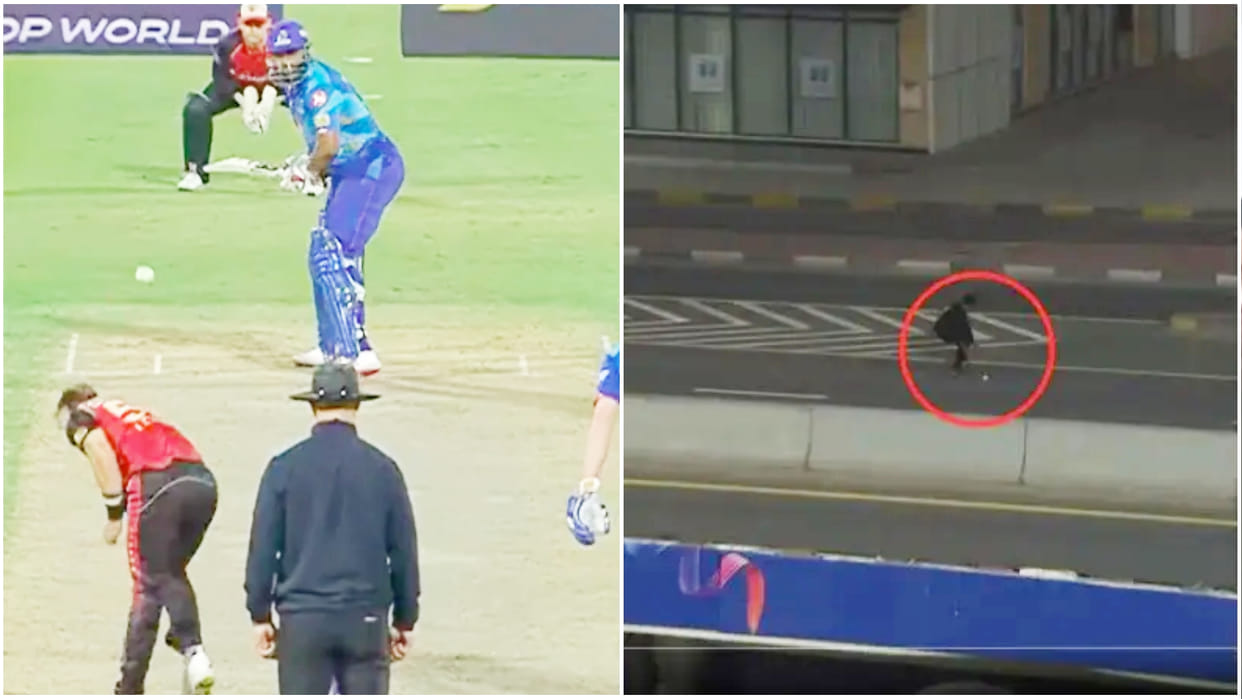 Video: Dan Mousley, Kieron Pollard Smashes Ball Outside Sharjah Stadium In ILT20, Fan Runs away with Ball