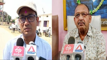 कांग्रेस नेता चंद्रेश हिरवानी और भाजपा नेता कृष्णकांत पवार ।