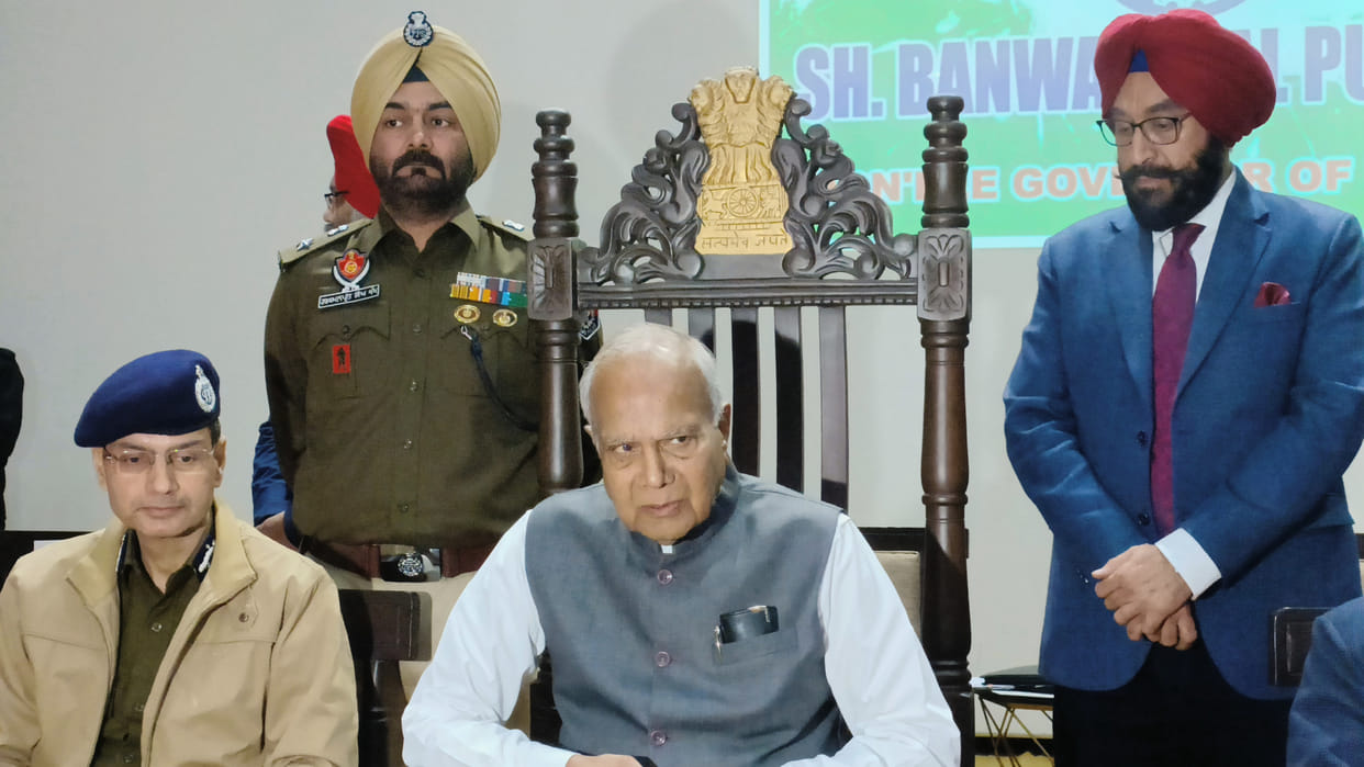 Governor Banwarilal expressed concern over increasing intoxication in Punjab