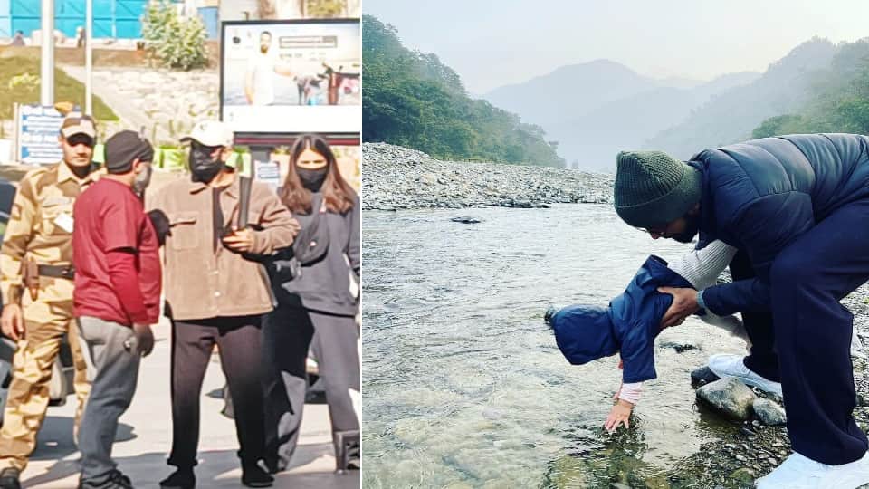 Virat kohli Anushka sharma Return after one Week Uttarakhand Visit see family beautiful Photos