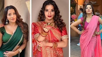Fashion Bhojpuri Actress Monalisa Western And Traditional Saree Looks See Photos News In Hindi
