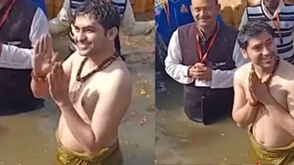 Bageshwar Dham: Dhirendra Krishna Shastri reached Magh Mela, met saints after Sangam bath