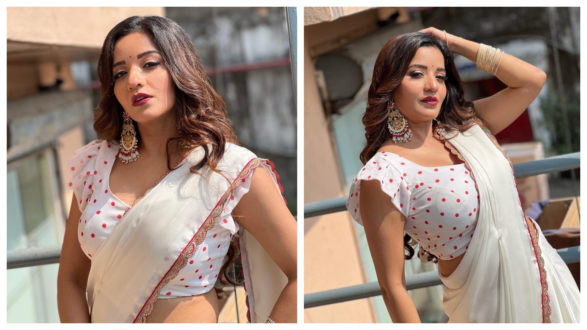 Fashion Bhojpuri Actress Monalisa Western And Traditional Saree Looks See Photos News In Hindi