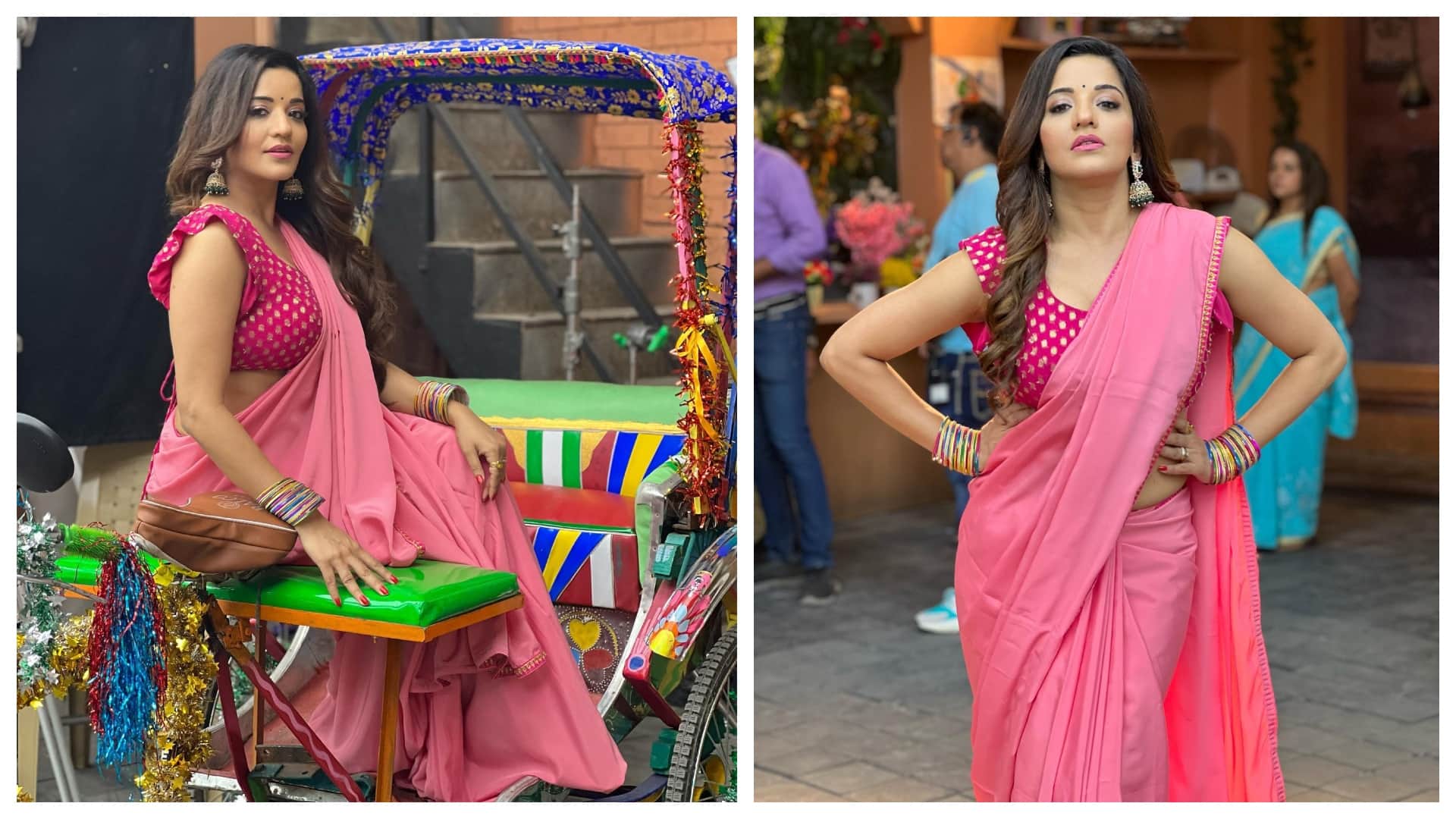 Fashion Bhojpuri Actress Monalisa Western And Traditional Saree Looks See Photos News In Hindi
