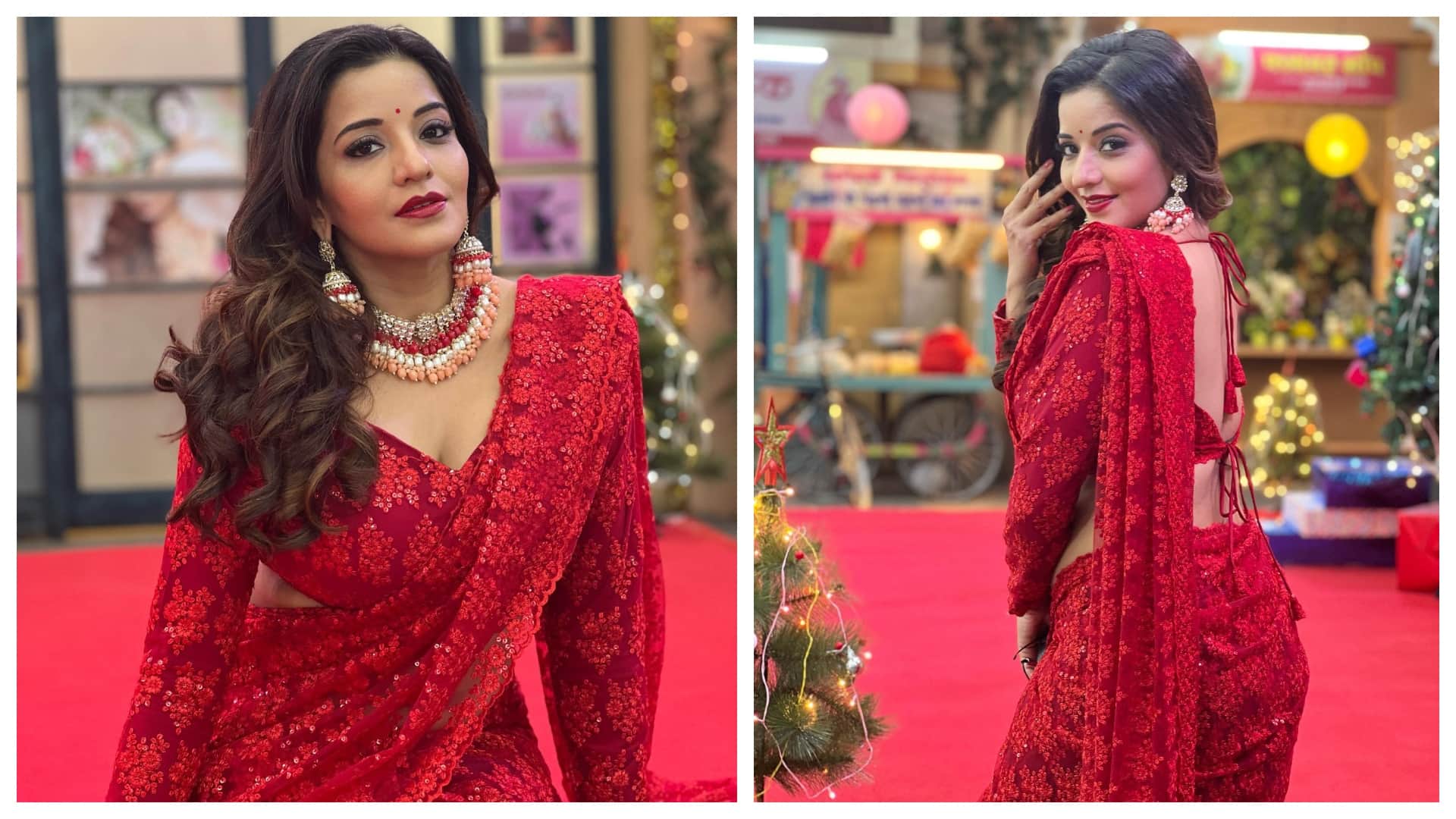 Fashion Bhojpuri Actress Monalisa Western And Traditional Saree Looks See Photos News In Hindi
