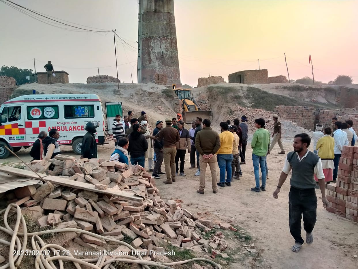 Two women died after falling in blazing fire at brick kiln in varanasi