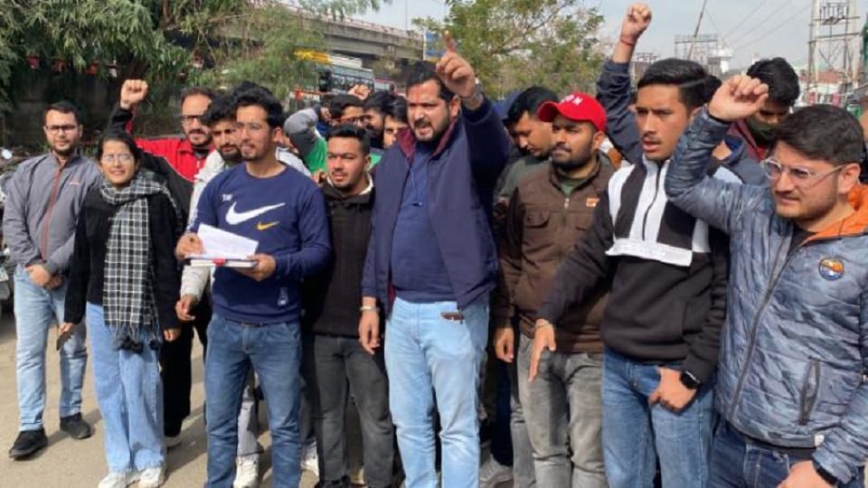 JK: Protest against tainted company recruitment exam, anger towards JKSSB