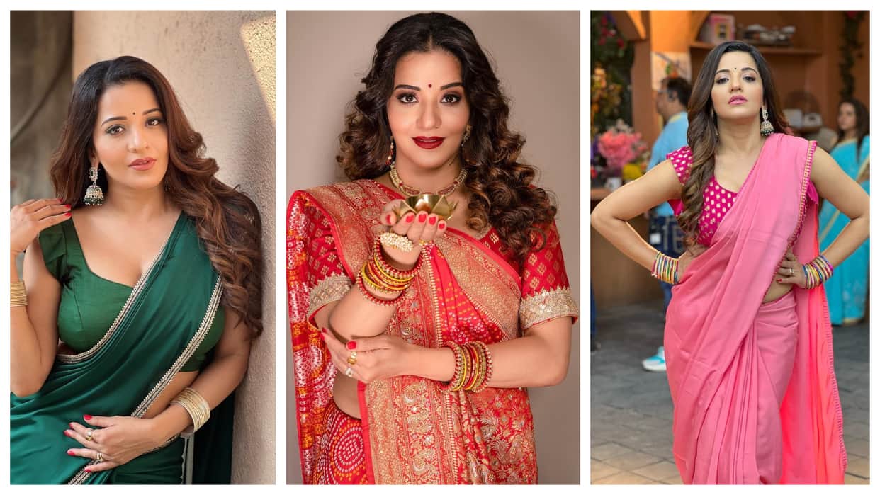 Fashion Bhojpuri Actress Monalisa Western And Traditional Saree Looks See Photos News In Hindi