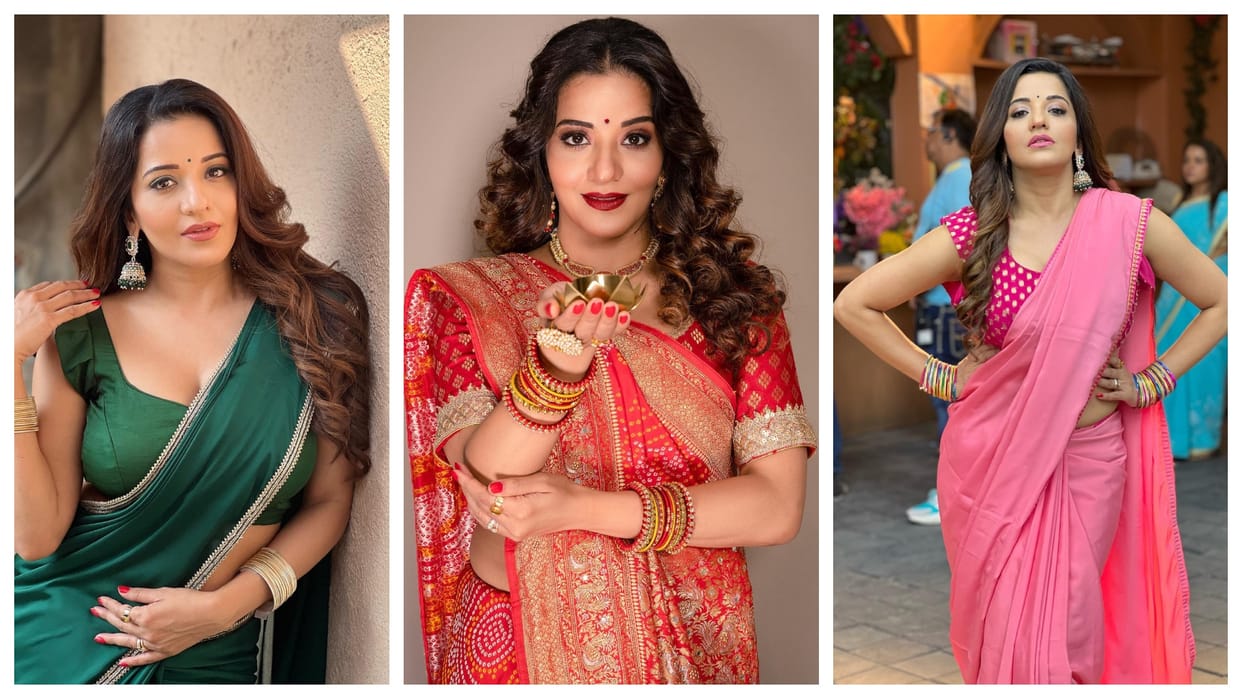 Fashion Bhojpuri Actress Monalisa Western And Traditional Saree Looks See Photos News In Hindi