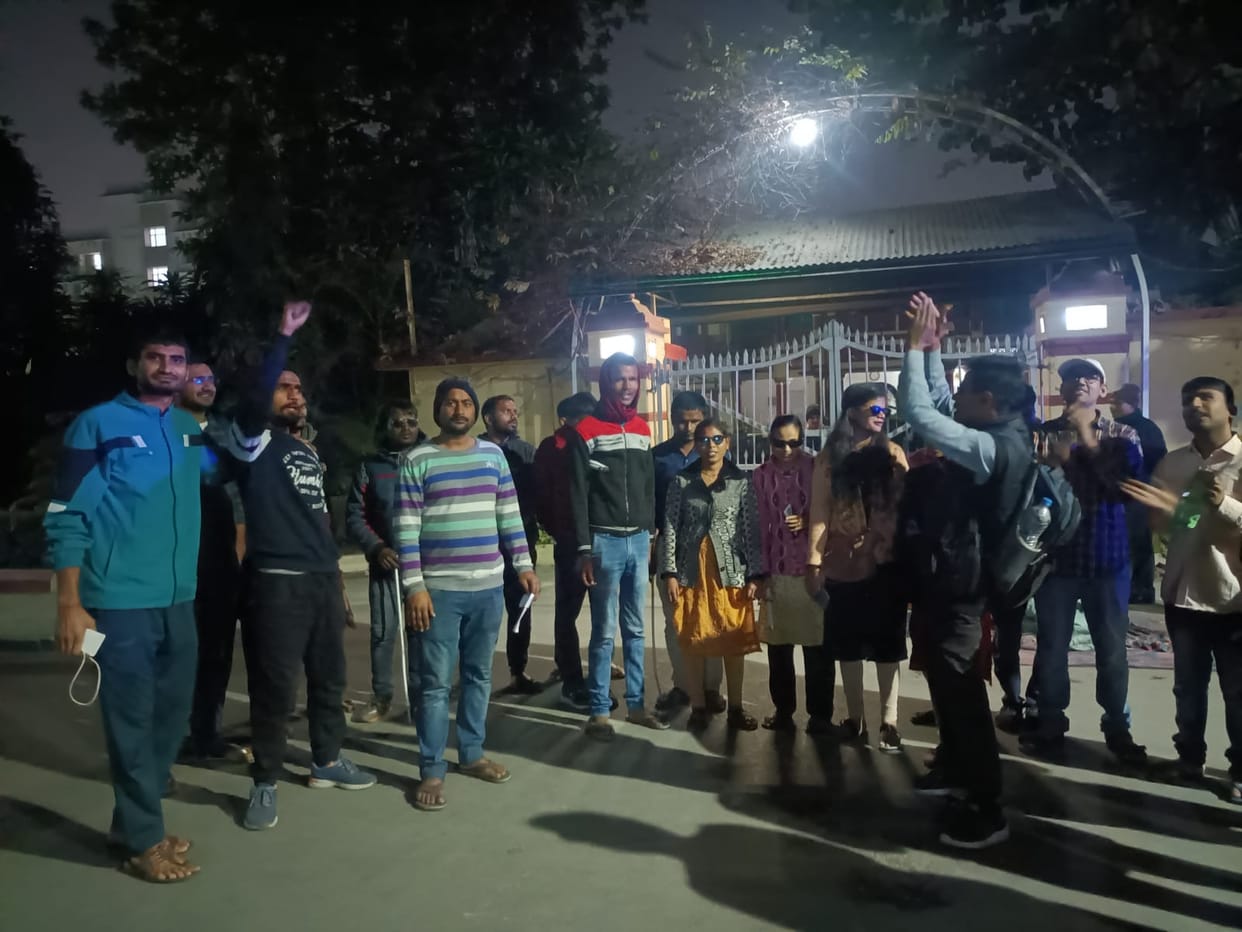 Visually impaired students again on strike at BHU Vice Chancellor residence