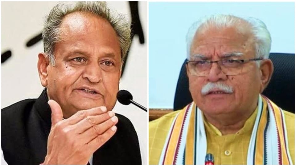 Ashok Gehlot wrote letter to CM Manohar Lal Khattar statement given on Rajasthan OPS scheme