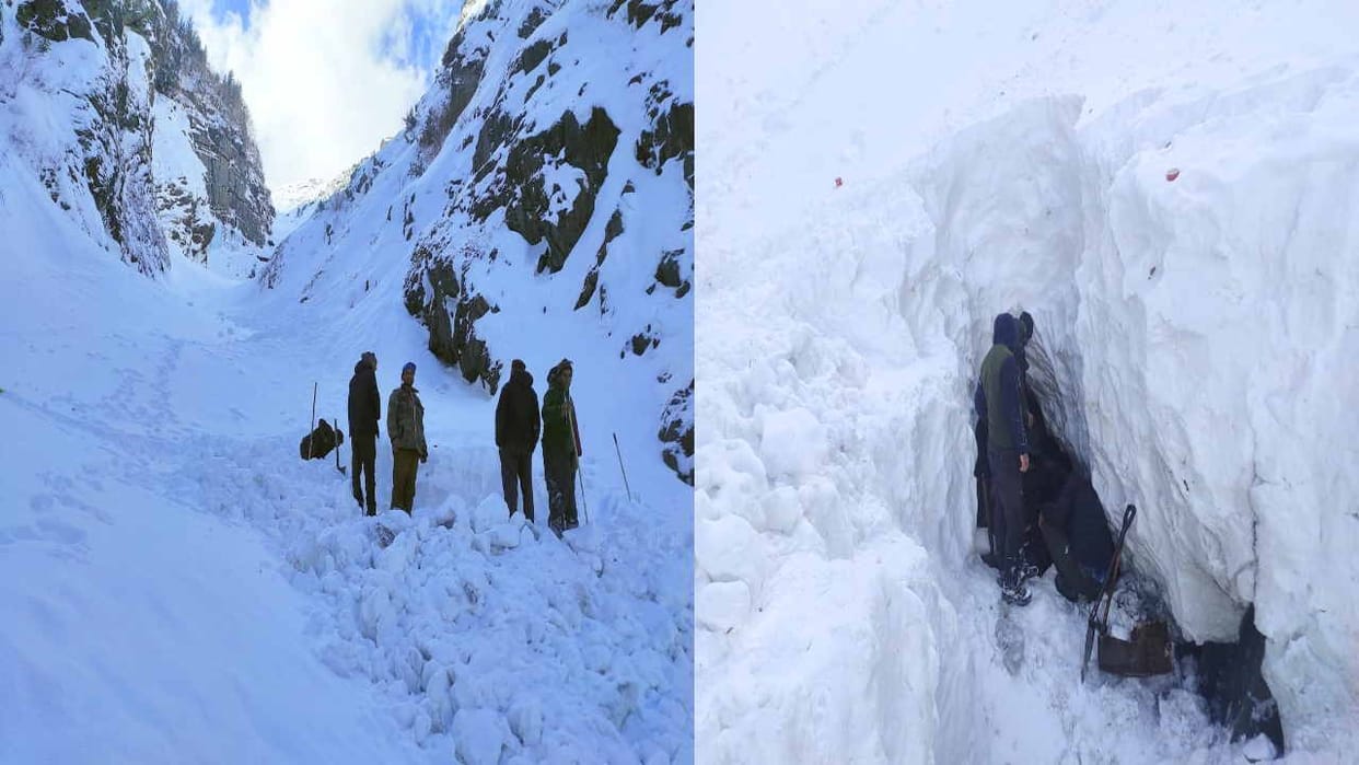 avalanche  at the mouth of Bhujund canal, drinking water line affected, loss of five lakhs