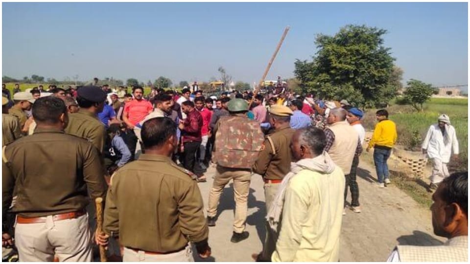 Government bus collided with two bikes in Bharatpur four students injured