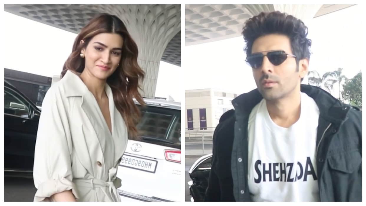 Kartik Aryan Kriti Sanon flying to Agra for Shehzada Promotion They will attend Amar Ujala Event