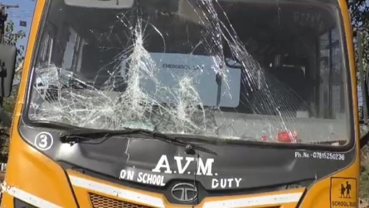 students and passengers injured in collision between bus- school bus in korba