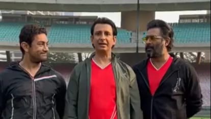 3 Idiots Starrer Aamir Khan R Madhvan Sharman Joshi Promoting Film Congratulation shared video on instagram